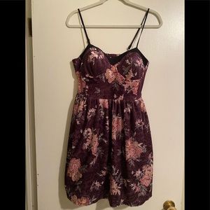 Xhileration purple velvet bodice dress